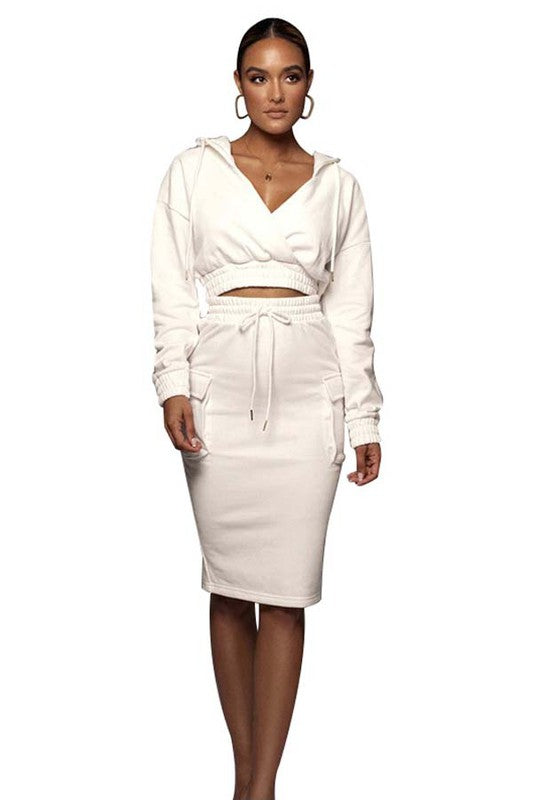 SEXY TWO PIECE SWEATSUITS WHITE L by By Claude | Fleurcouture