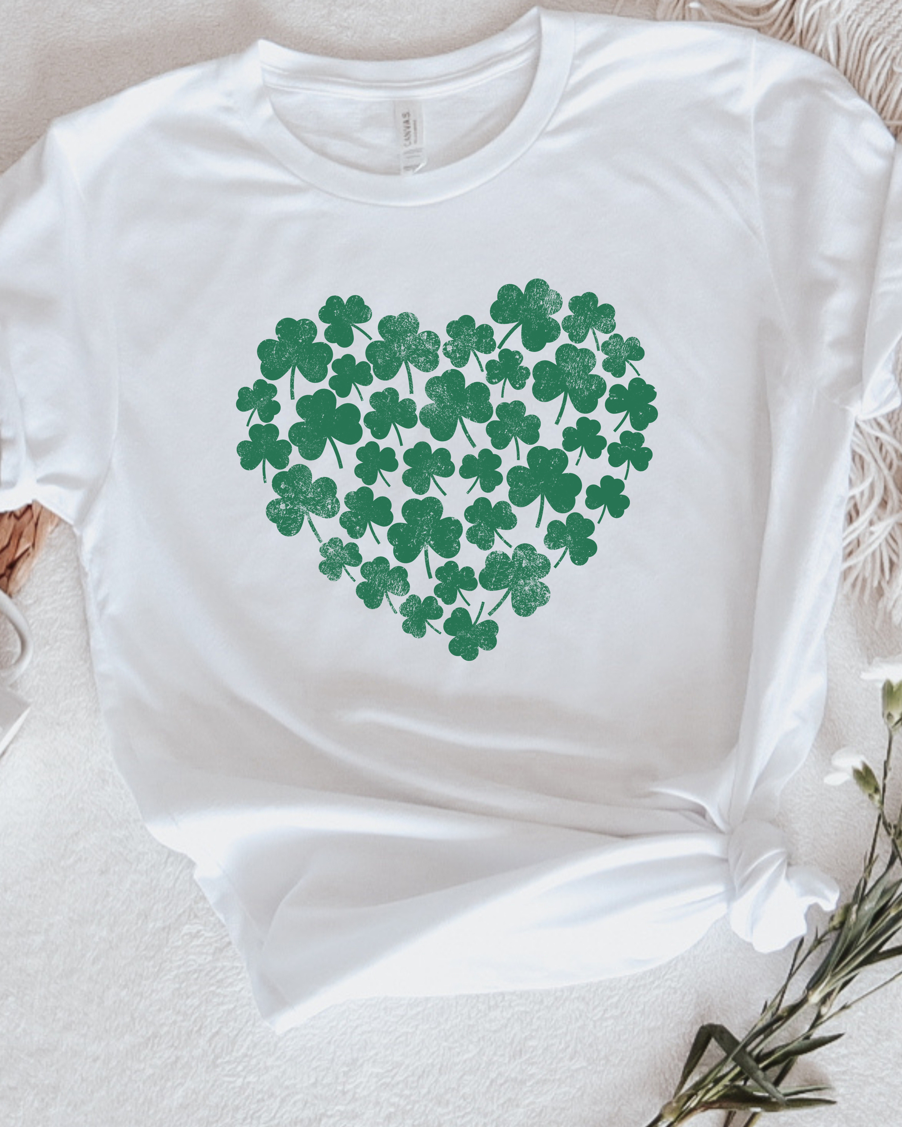 SHAMROCK HEART TEE (BELLA CANVAS) by LL | Fleurcouture