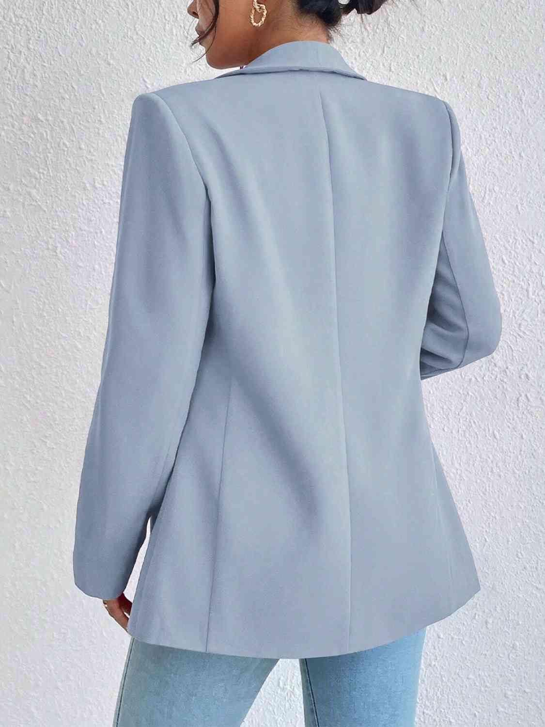 Shawl Collar Long Sleeve Blazer by Trendsi | Fleurcouture