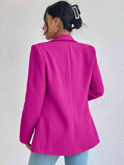 Shawl Collar Long Sleeve Blazer by Trendsi | Fleurcouture