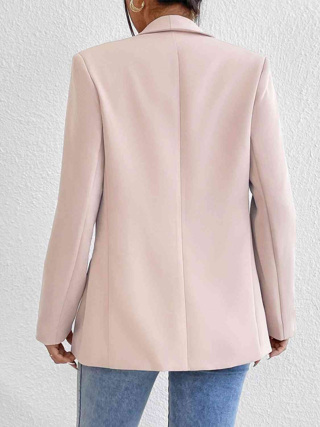 Shawl Collar Long Sleeve Blazer by Trendsi | Fleurcouture