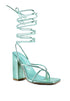 SHEWOLF LACE UP HIGH HEEL SANDALS Mint 5 by Rag Company | Fleurcouture