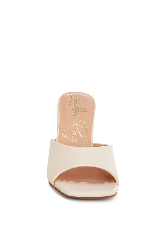 Shiloy Recycled Faux Leather Wedge Sandals Beige by Rag Company | Fleurcouture