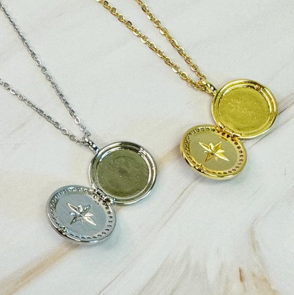 Shine Compass Open Locket Pendant Necklace OS by Ellison and Young | Fleurcouture