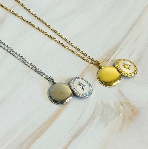 Shine Compass Open Locket Pendant Necklace OS by Ellison and Young | Fleurcouture