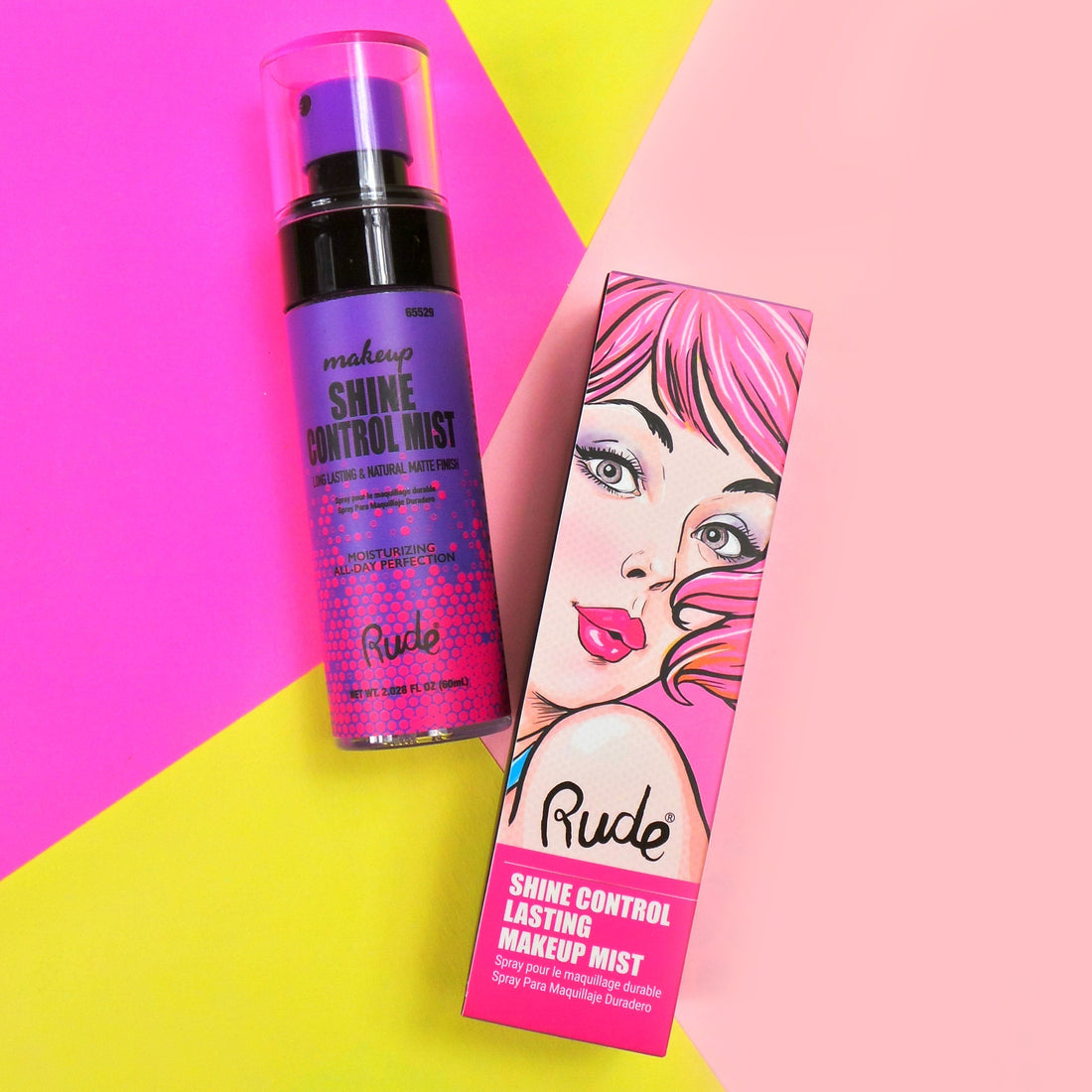 Shine Control Lasting Makeup Mist Setting Spray &amp; Powder by Rude Cosmetics | Fleurcouture