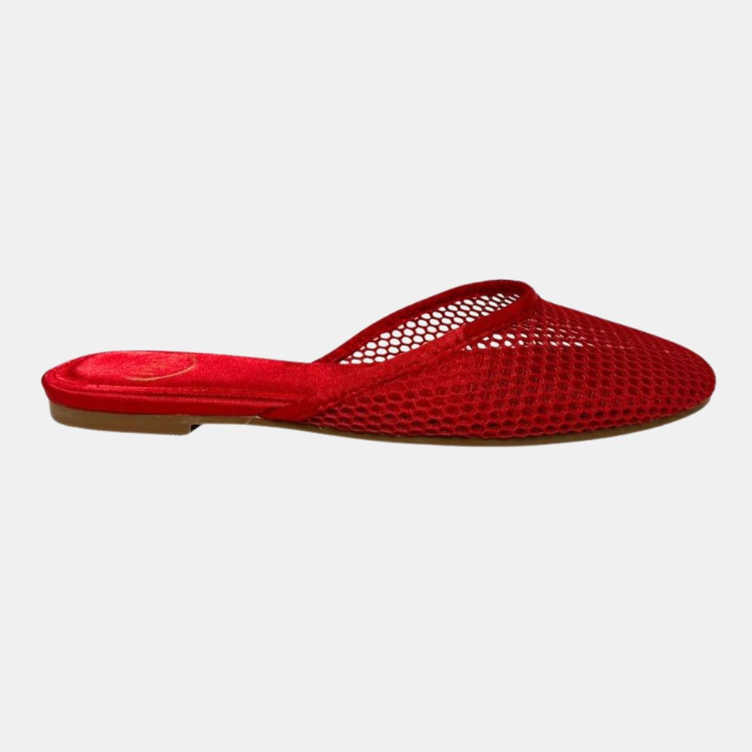 Shoe Womens Textured Pointed Toe Slip-on Mules Mule Red 6 FLATS by MODAPASSO | Fleurcouture