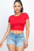 Short Sleeve Roundneck Crop Top by Fleurcouture | Fleurcouture