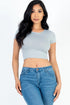 Short Sleeve Roundneck Crop Top Tops by Fleurcouture | Fleurcouture