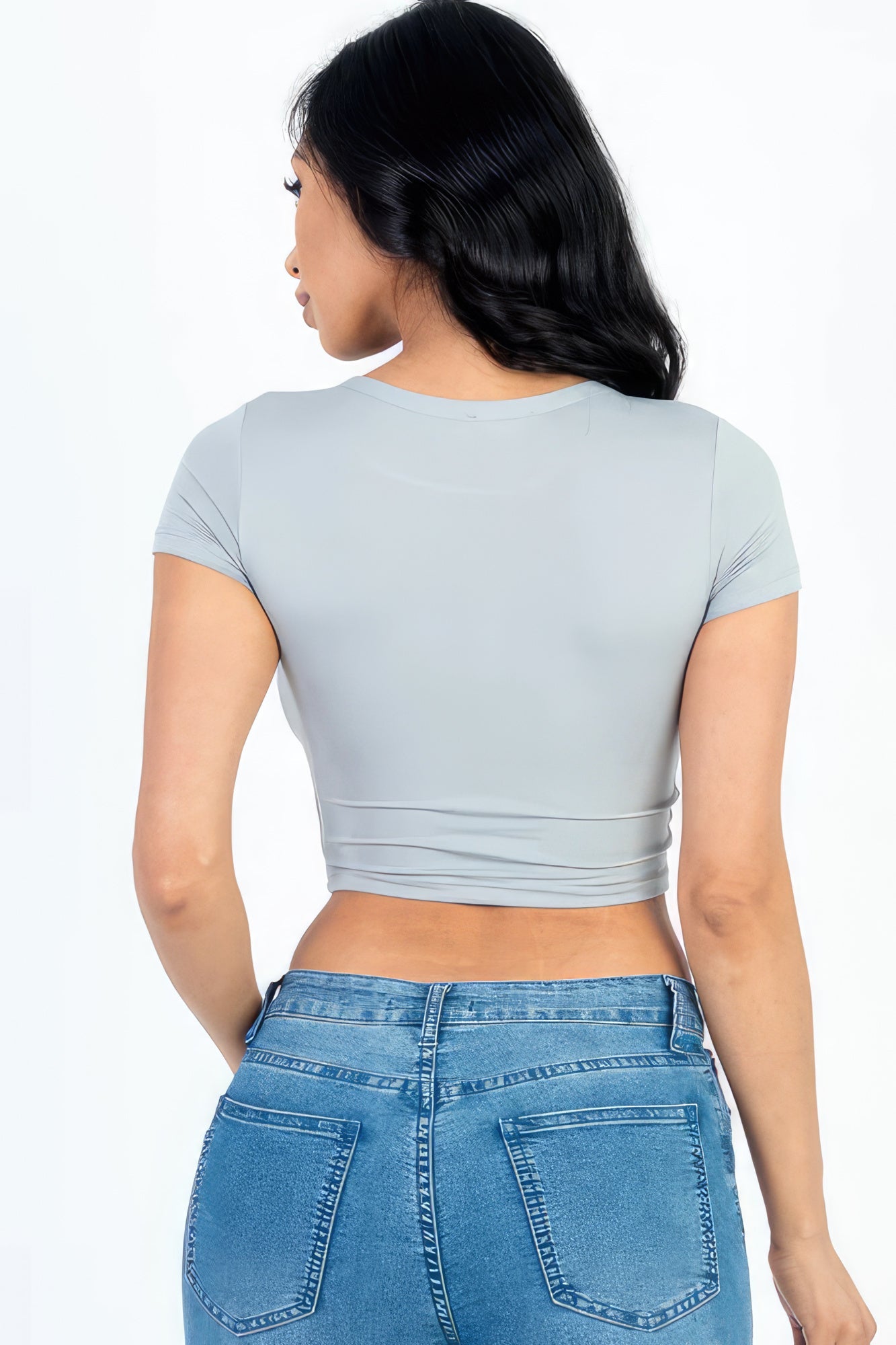 Short Sleeve Roundneck Crop Top Tops by Fleurcouture | Fleurcouture