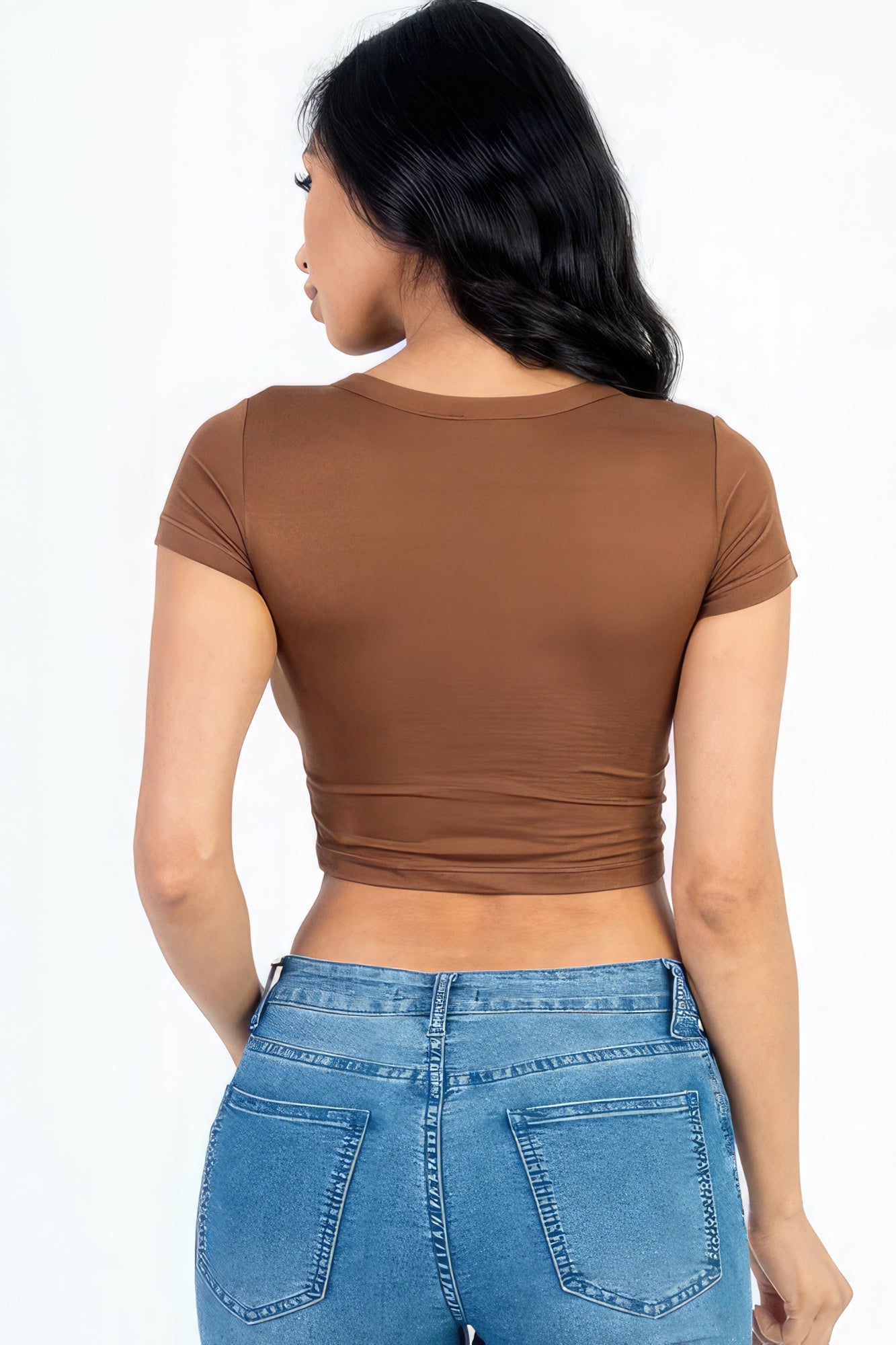 Short Sleeve Roundneck Crop Top Tops by Fleurcouture | Fleurcouture