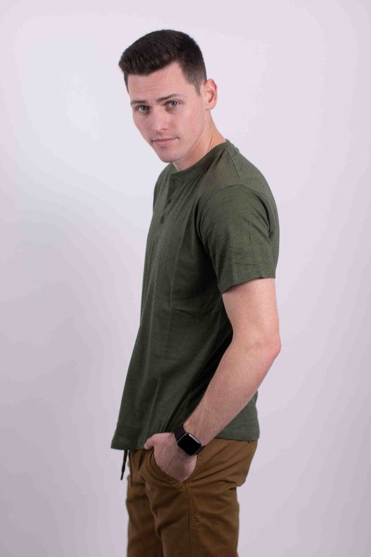 Short Sleeves Henley T-shirt by Generation XYZ | Fleurcouture