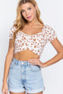 Short Slv Print Crop Woven Top Tops by Fleurcouture | Fleurcouture