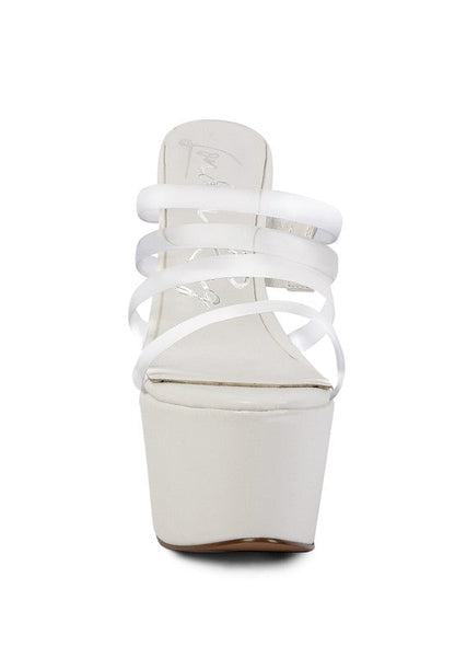 SHOTS UP ULTRA HIGH HEEL CLEAR STRAPS SANDALS by Rag Company | Fleurcouture