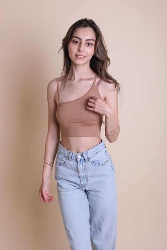 Shoulder Strap Brami Top Mocha XS/S by Leto Accessories | Fleurcouture