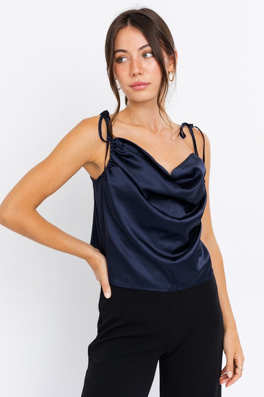 Shoulder Strap Cami Top NAVY S by LE LIS | Fleurcouture