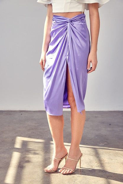 Side Gathered Slit Skirt by Do + Be Collection | Fleurcouture