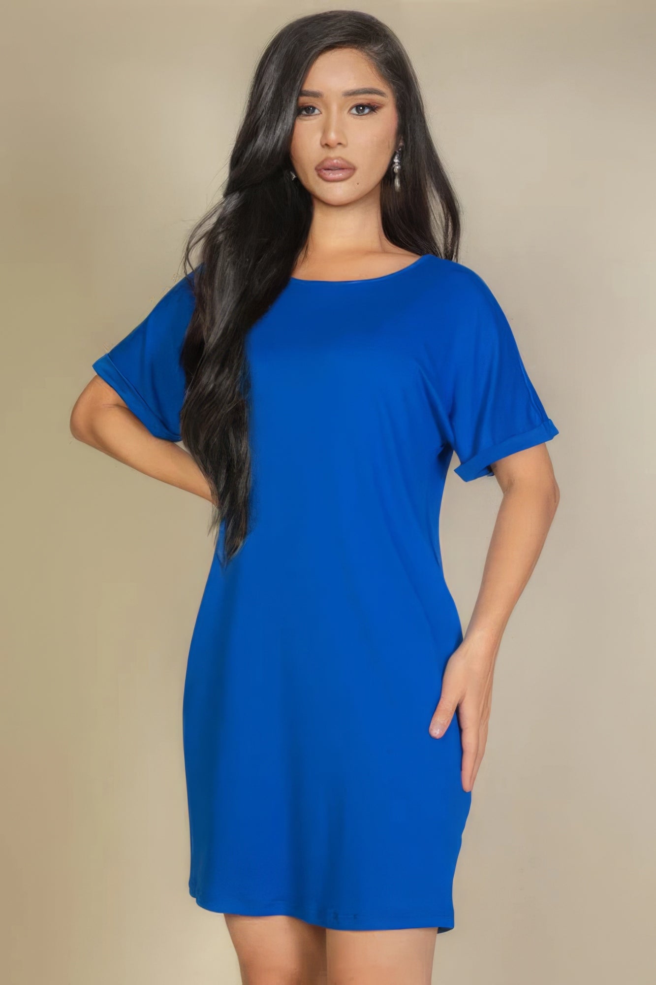 Side Pocket Double Folded Mini Dress by Fleurcouture | Fleurcouture