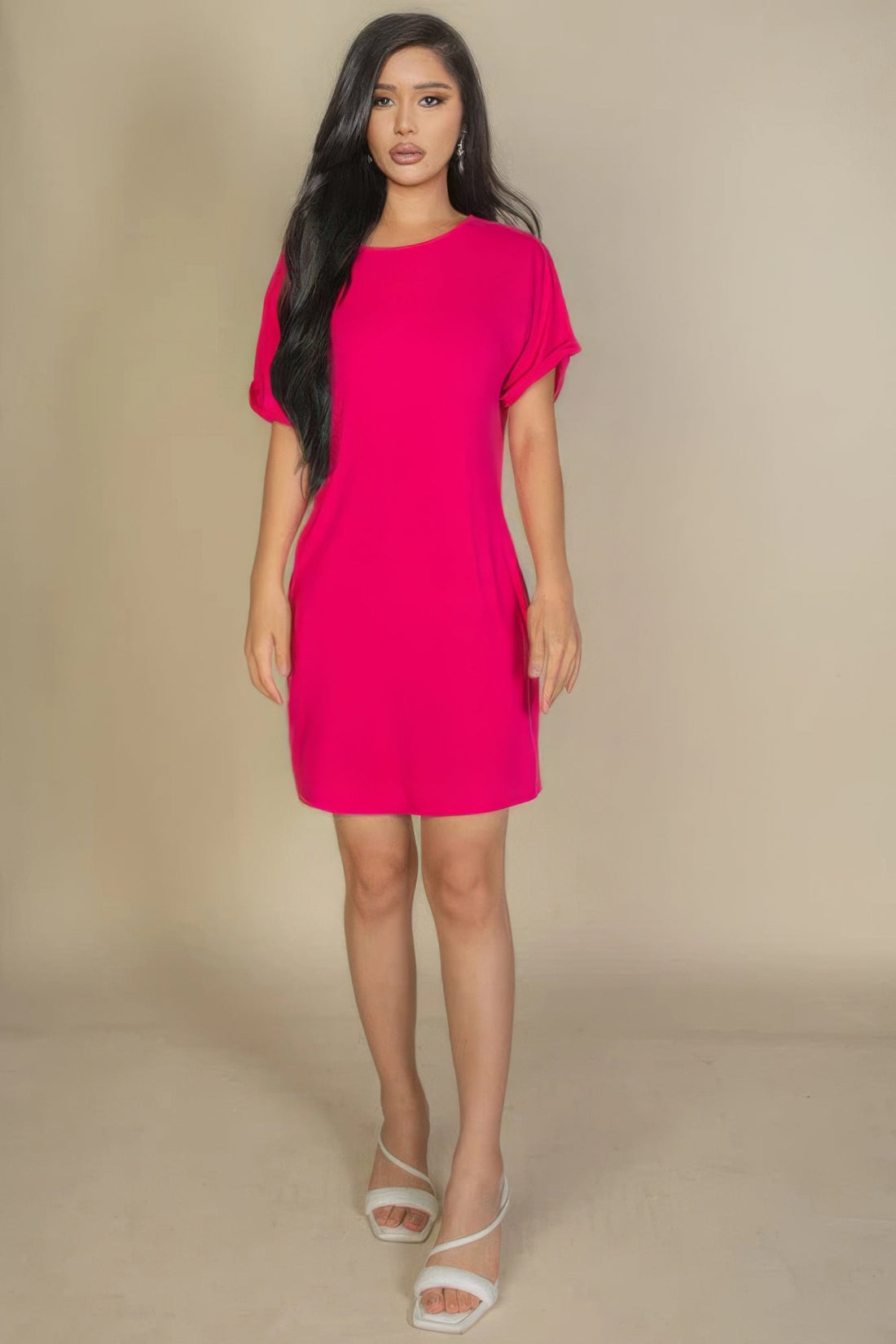 Side Pocket Double Folded Mini Dress by Fleurcouture | Fleurcouture