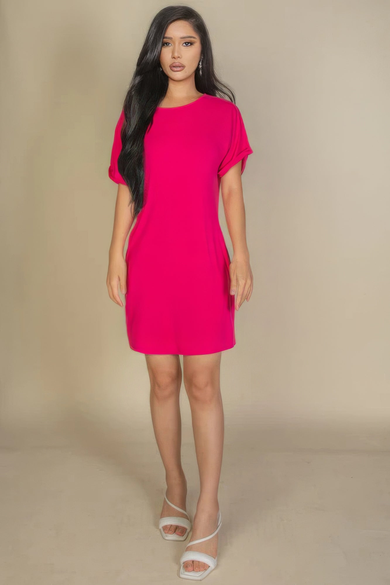 Side Pocket Double Folded Mini Dress by Fleurcouture | Fleurcouture