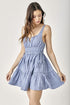 Side Tassel Strap Tiered Polka Dot Dress DENIM S by Mustard Seed | Fleurcouture