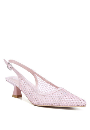 Siev Rhinestone Slingback Mules Pink US-5 / UK-3 / EU-36 by Rag Company | Fleurcouture