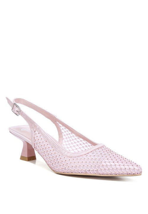 Siev Rhinestone Slingback Mules Pink US-5 / UK-3 / EU-36 by Rag Company | Fleurcouture
