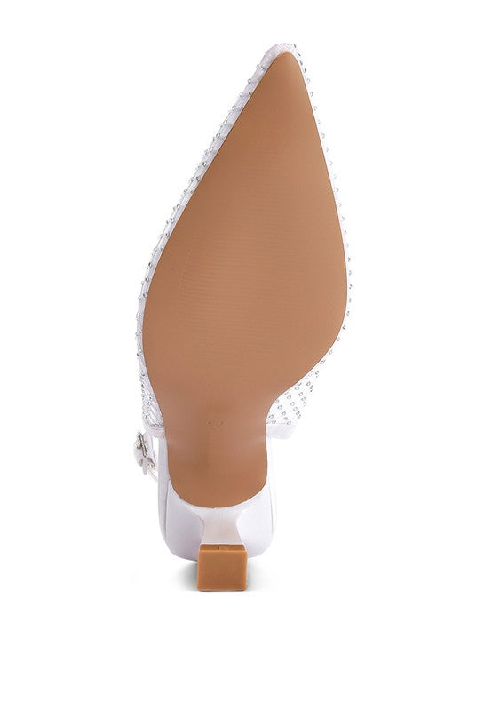 Siev Rhinestone Slingback Mules by Rag Company | Fleurcouture