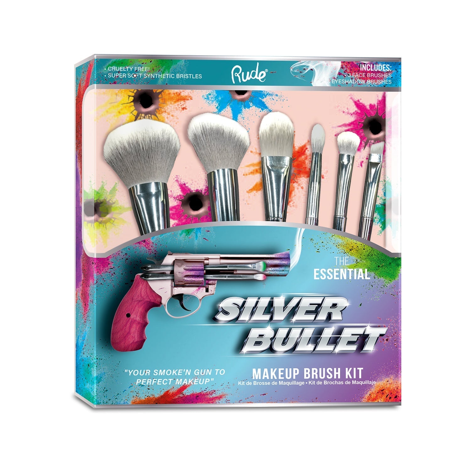 Silver Bullet Makeup Brush Kit Makeup Brushes &amp; Applicators by Rude Cosmetics | Fleurcouture