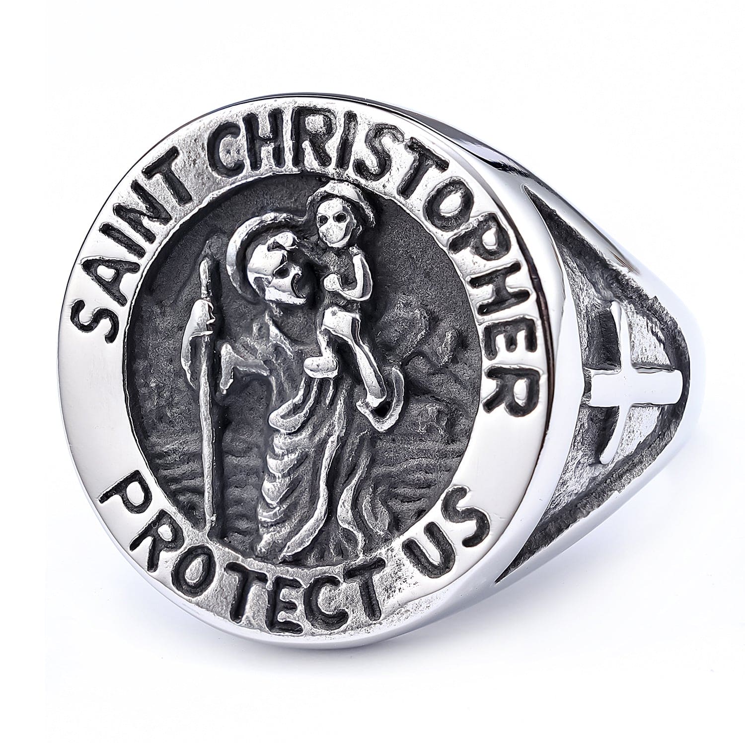 simple style letter stainless steel plating silver plated men&