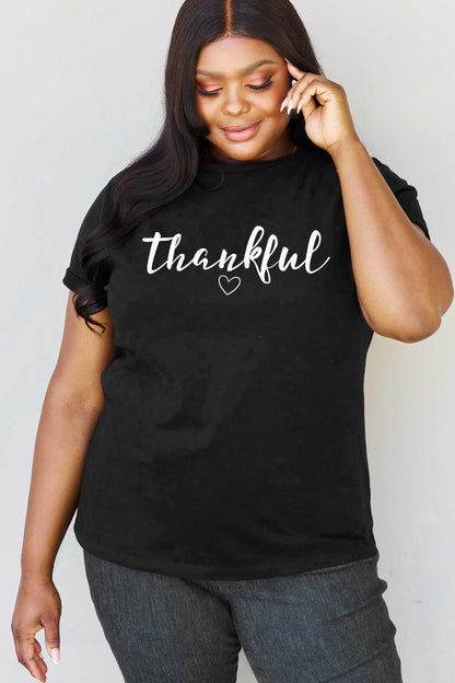 Simply Love Full Size THANKFUL Graphic T-Shirt Sweater by Trendsi | Fleurcouture