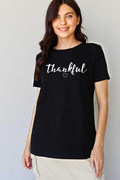 Simply Love Full Size THANKFUL Graphic T-Shirt Sweater by Trendsi | Fleurcouture