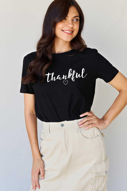 Simply Love Full Size THANKFUL Graphic T-Shirt Sweater by Trendsi | Fleurcouture