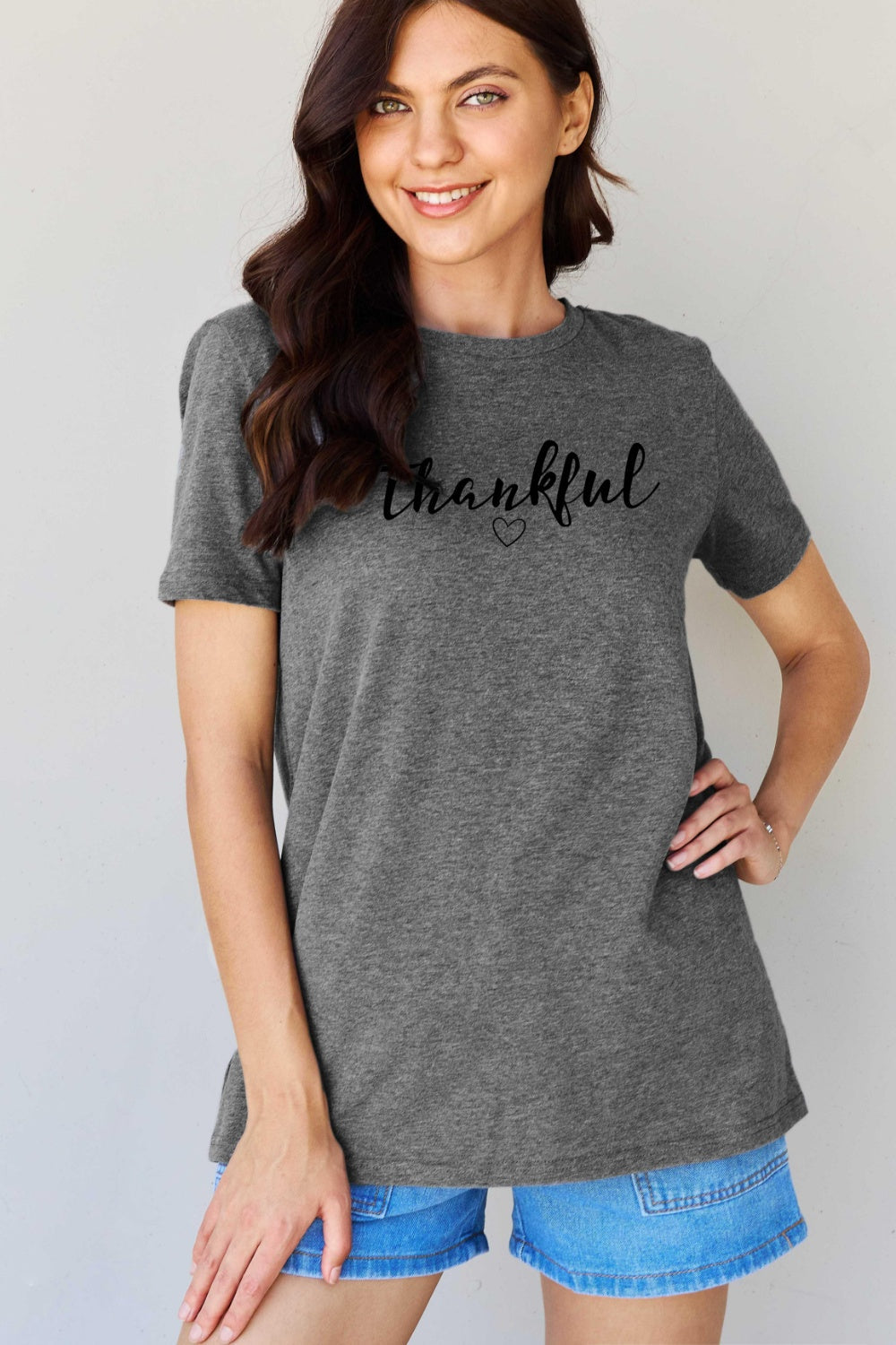 Simply Love Full Size THANKFUL Graphic T-Shirt Sweater by Trendsi | Fleurcouture