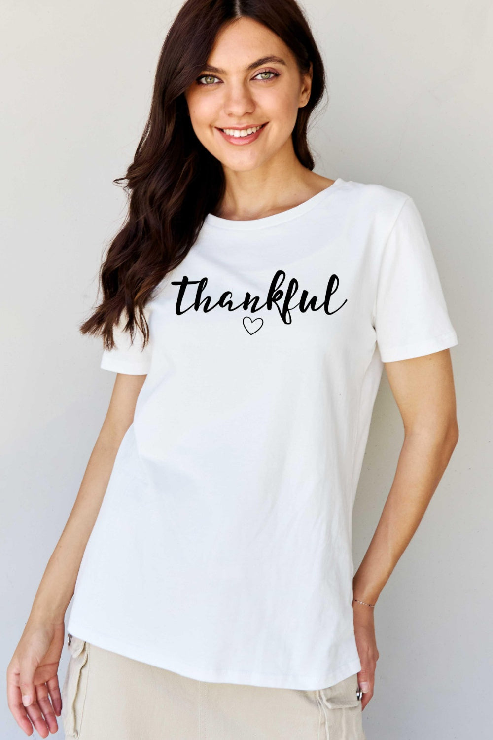 Simply Love Full Size THANKFUL Graphic T-Shirt Sweater by Trendsi | Fleurcouture