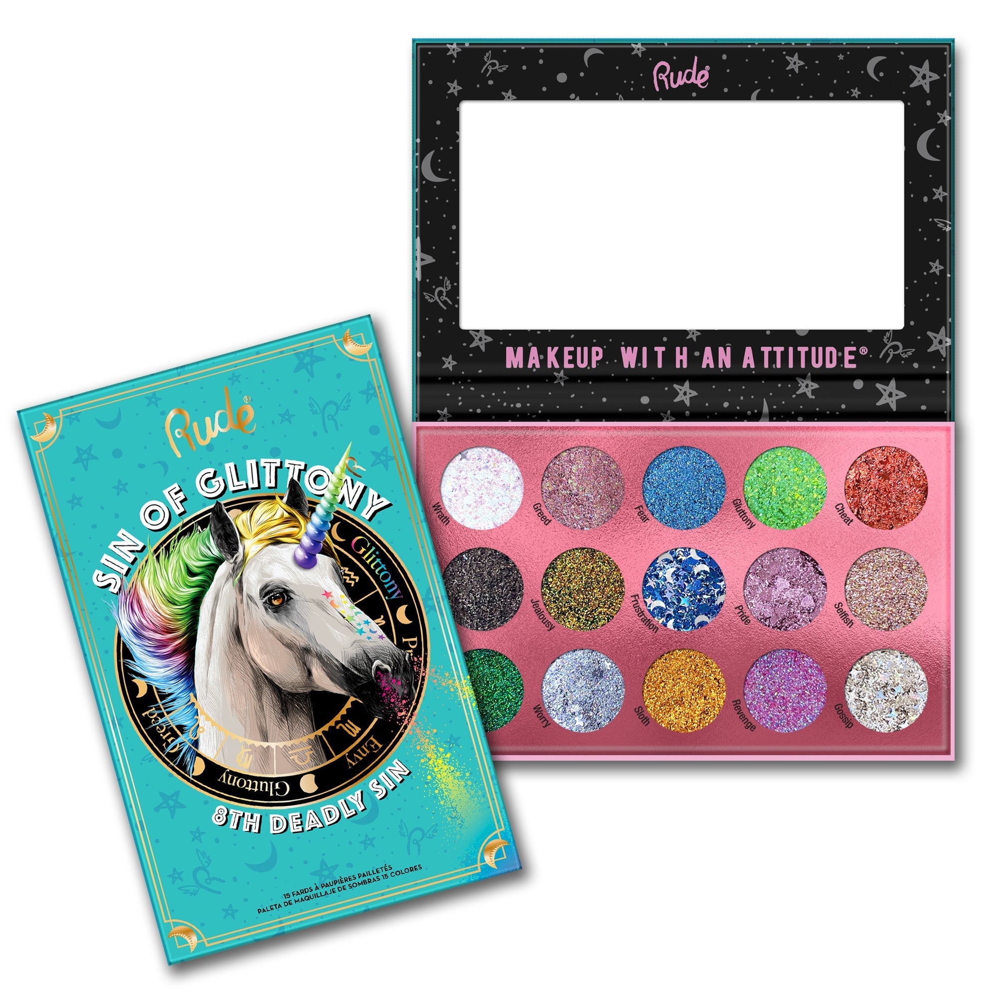 Sin of Glittony Glitter Palette Face Palettes by Rude Cosmetics | Fleurcouture