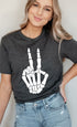 Skeleton Peace Sign Graphic Tee PLUS Heather Charcoal XXL by Kissed Apparel | Fleurcouture