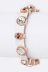Skull & Crystal Slider Leather Bracelet White 1 by LA Jewelry Plaza | Fleurcouture