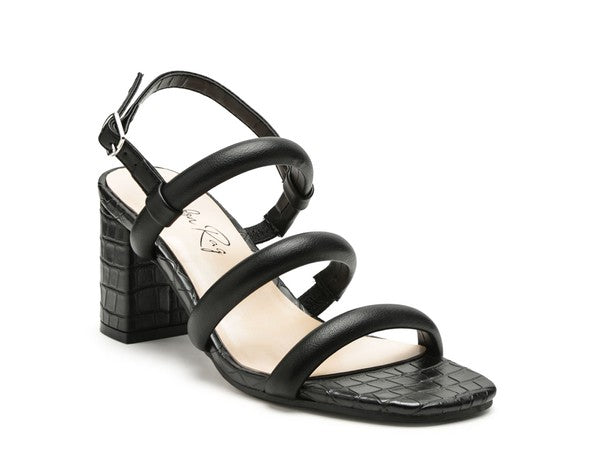 SLATER CROC SLINGBACK BLOCK SANDALS Black 6 by Rag Company | Fleurcouture