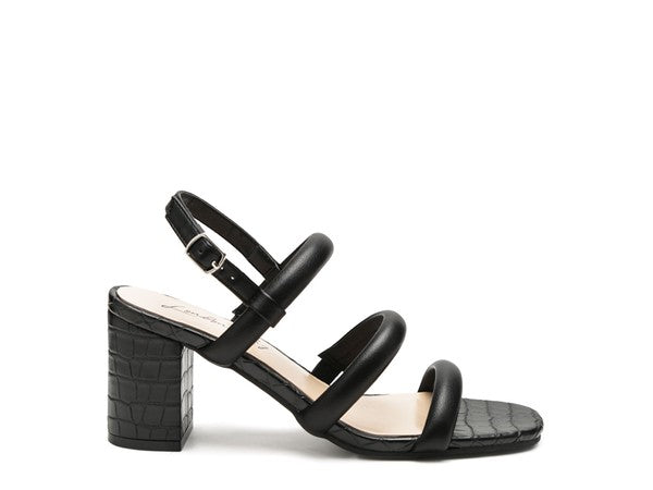 SLATER CROC SLINGBACK BLOCK SANDALS Black by Rag Company | Fleurcouture