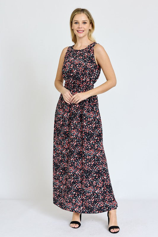 Sleeveless Blouson Band Maxi Dress by EG fashion | Fleurcouture