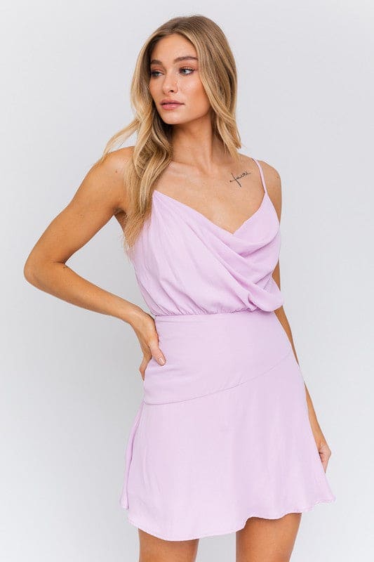 Sleeveless Mini Dress LAVENDER by LE LIS | Fleurcouture