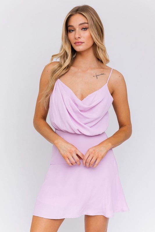 Sleeveless Mini Dress LAVENDER S by LE LIS | Fleurcouture