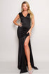 Sleeveless Power Shoulder Slitted Maxi Dress by Fleurcouture | Fleurcouture