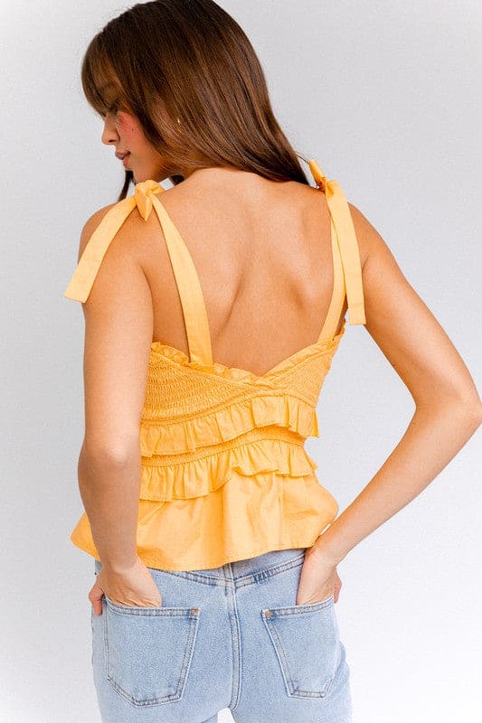 Sleeveless Smocked Top MANGO by LE LIS | Fleurcouture