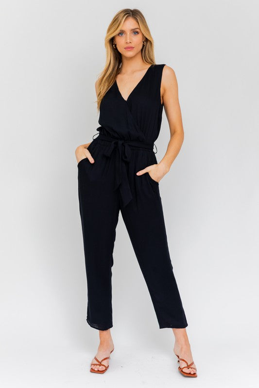 Sleeveless Surplus Jumpsuit Black S by Gilli | Fleurcouture