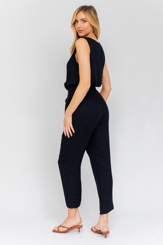 Sleeveless Surplus Jumpsuit Black S by Gilli | Fleurcouture