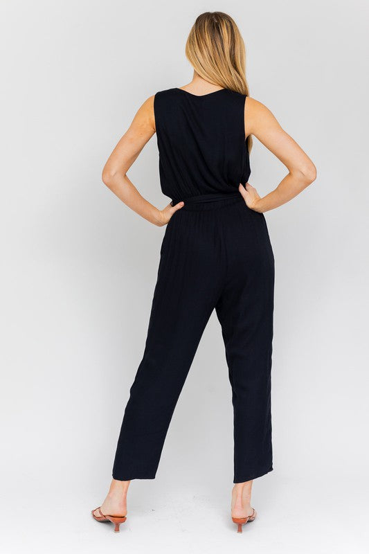 Sleeveless Surplus Jumpsuit Black S by Gilli | Fleurcouture