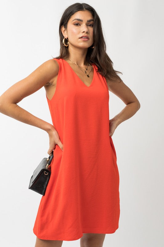 Sleeveless V-Neck Dress by Gilli | Fleurcouture