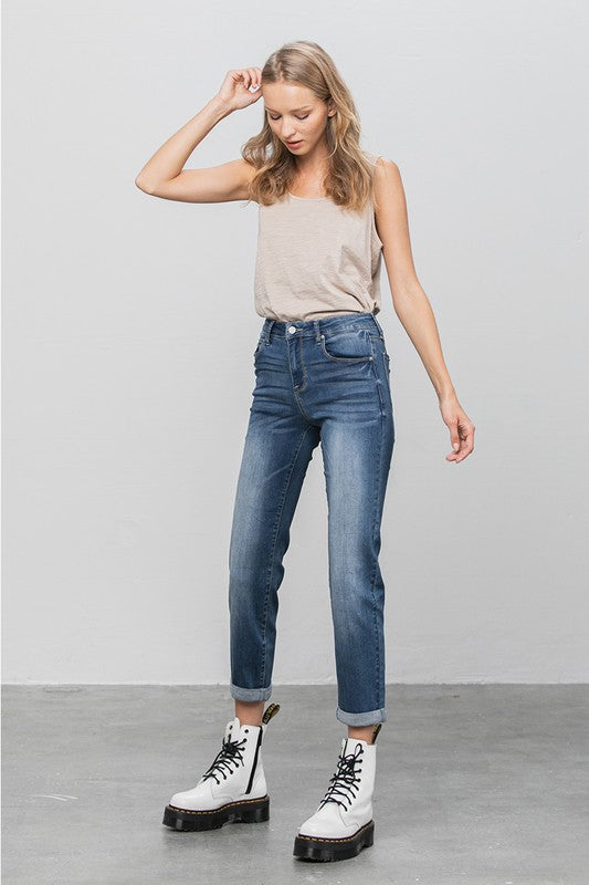 Slim Boyfriend Jeans DARK by Denim Lab USA | Fleurcouture